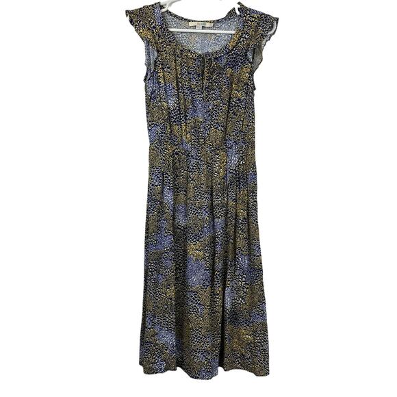 Boden Blue Yellow Ruffle A-Line Dress Size 2R